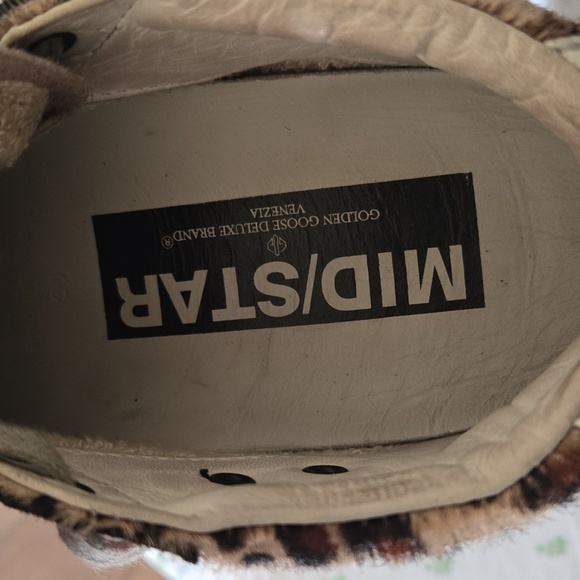 Golden Goose Mid Star Leopard Calf Hair Sneakers Size 39 - Picture 7 of 7